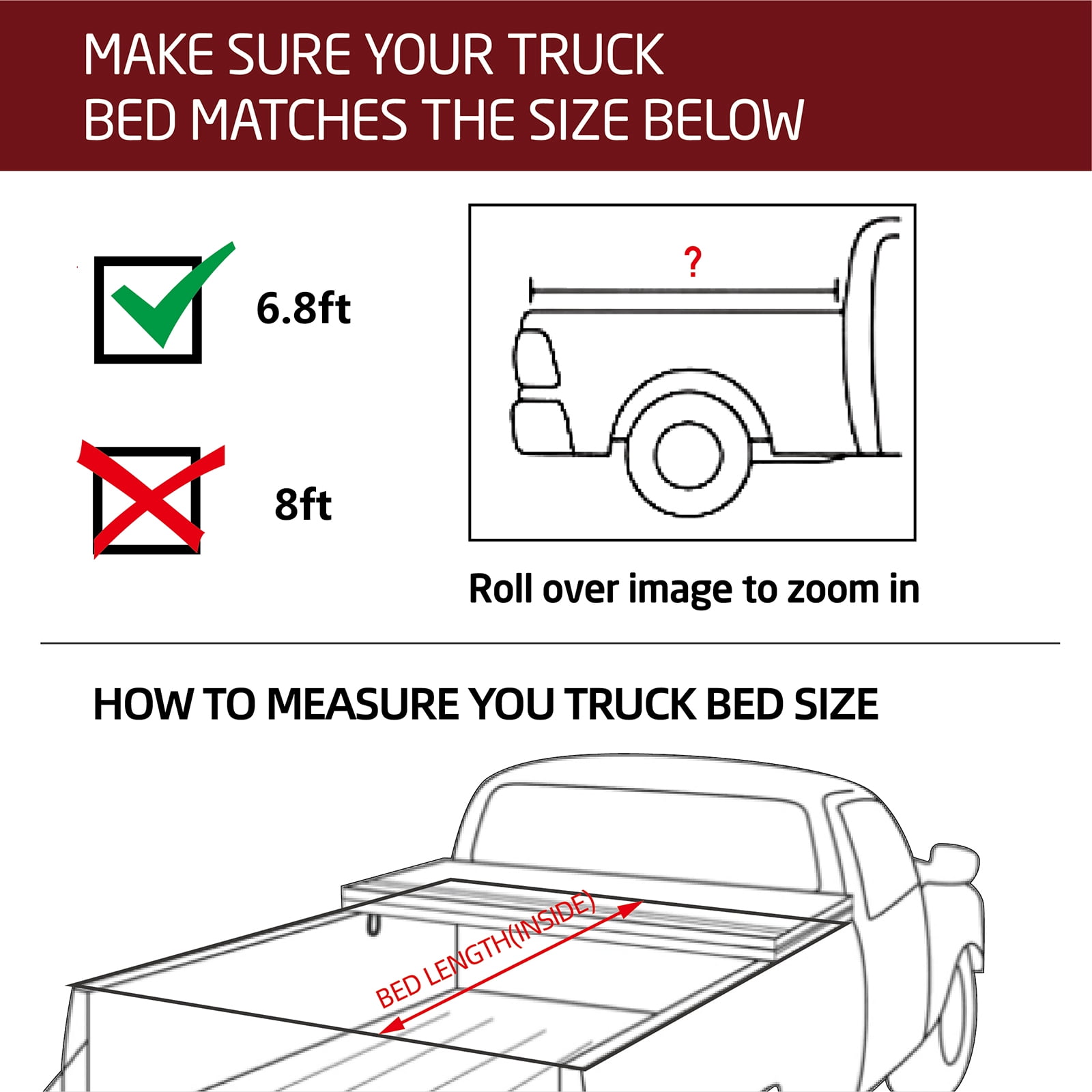 Kikito professional FRP Hard Tri-Fold Truck Bed Tonneau Cover for 1999-2016 F250/F350 SuperDuty 6.8ft (81-82.4in) Bed