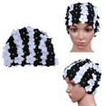 thumbnail image 2 of Wuffmeow Women Swim Pool Beach Swimming Cap Attractive Hat Free size for Women Petals Bathing Cap, 2 of 5