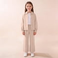 thumbnail image 7 of CYRBOKO Girls Outfit Sets, Elastic Waist Long Sleeve Two-piece Casual Shirts and Pants Khaki Size 7-8 T, 7 of 7