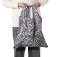 thumbnail image 2 of Unique Bargains 1 Set Travel Recycle Shopping Bag Lightweight Shoulder Bag Nylon Shopping Bag Black White, 2 of 6