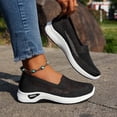 thumbnail image 6 of CAIXAI Walking Shoes for Women Orthopedic Dress Shoes for Women Lightweight Knit Upper Embroidery White Sneakers for Women Walking Anti-Skid Adjustable Upper Mary Jane Flats Hands-Free Barefoot Shoe, 6 of 8