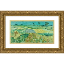 Vincent van Gogh 18x11 Gold Ornate Wood Frame and Double Matted Museum Art Print Titled - The Level of Auvers (1890)