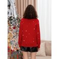 thumbnail image 2 of Suéteres navideños para mujer, manga larga, cuello redondo, estampado de renos, suéteres sueltos, tops de punto, 2 of 5