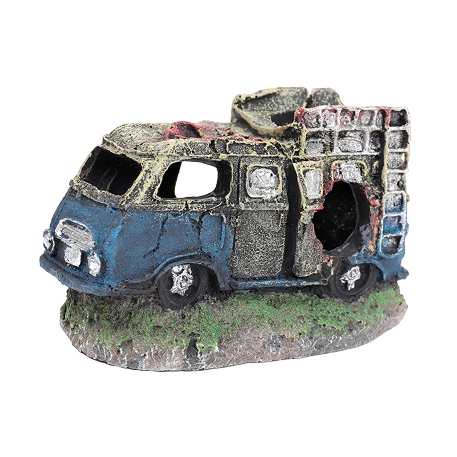 Décoration Aquarium Voiture En Résine - Cachette Pour Poissons Et Crevettes, Dimensions 13,5x8x7 Cm - 9