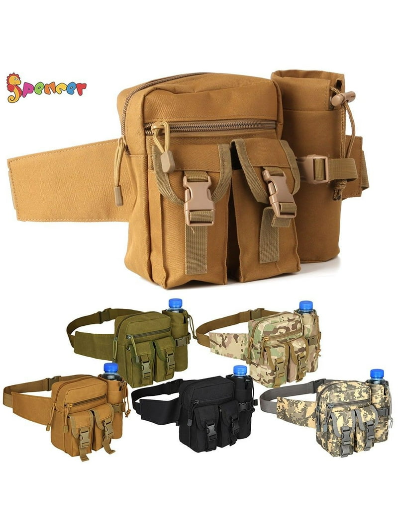 Spencer Unisex Fanny Pack Bag Utility Belt Waterproof with Water Bottle Holder for Hiking Camping Fishing "ACU" - Walmart.com