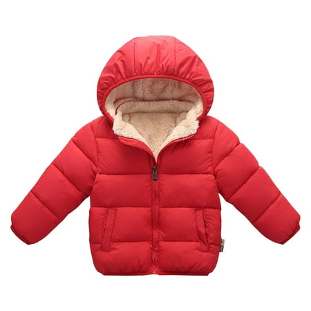 

RPVATI Toddler Baby Child Children Kids Long Sleeve Fleece Coat Pockets Zip Up Jacket Hooded Winter Warm Clothes 1Y-4Y