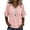 Pink #044, variant on Womens Summer Gauze Tops Linen Raw Edge V Neck Short Sleeve and Hem Cotton Tunic Blouse Beach Vacation Tees, S
