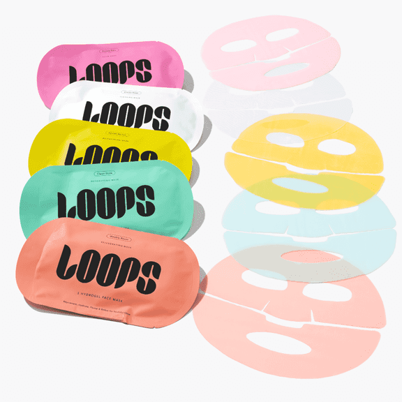 Loops Variety Loop Assorted Hydrogel Face Masks, Set of 5