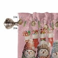 thumbnail image 5 of Pink Christmas Kitchen Curtains and Valances Set, Snowman Socks Candy Rod Pocket Window Valance 18 Inch Window Curtain Panels for Living Room Bedroom Laundry, 27.5x24in, 3 Pieces, 5 of 7