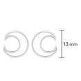 thumbnail image 4 of AeraVida Crescent Moon Outline Sterling Silver Post Stud Earrings, 4 of 5