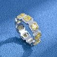thumbnail image 7 of 18K Gold Plated 925 Sterling Silver Asscher Cut Emerald Citrine Colorful High Carbon Diamond Classic Wedding Ring Fine Jewelry Band, 7 of 7