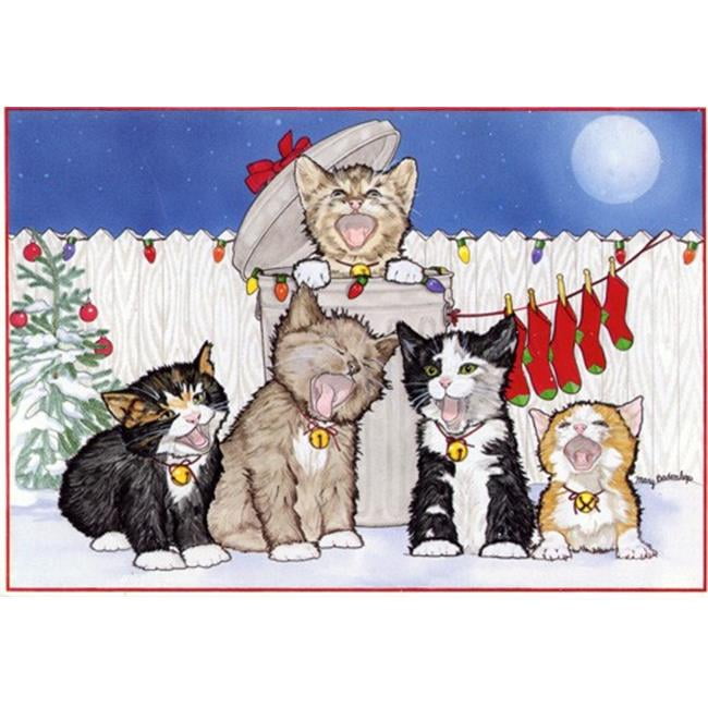 Pipsqueak Productions C404 Caroling Kittens Cat Christmas Boxed Cards