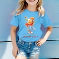 thumbnail image 2 of PMVFHDE T-Shirts à Manches Courtes pour Filles T-Shirts Amples pour Filles T-Shirts Amples Imprimés Col Rond Manches Courtes T-Shirt Bleu Ciel, 3-4 Ans, 2 of 4