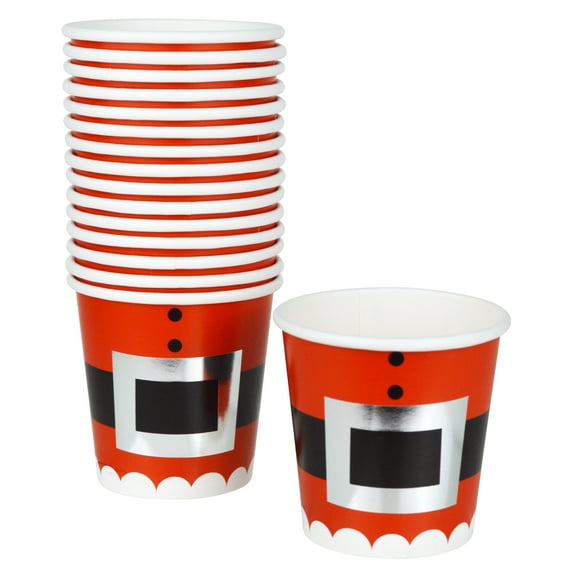 Santa’s Belt Mini Paper Treat Cups, Red and Black, 16 Count, by Holiday Time