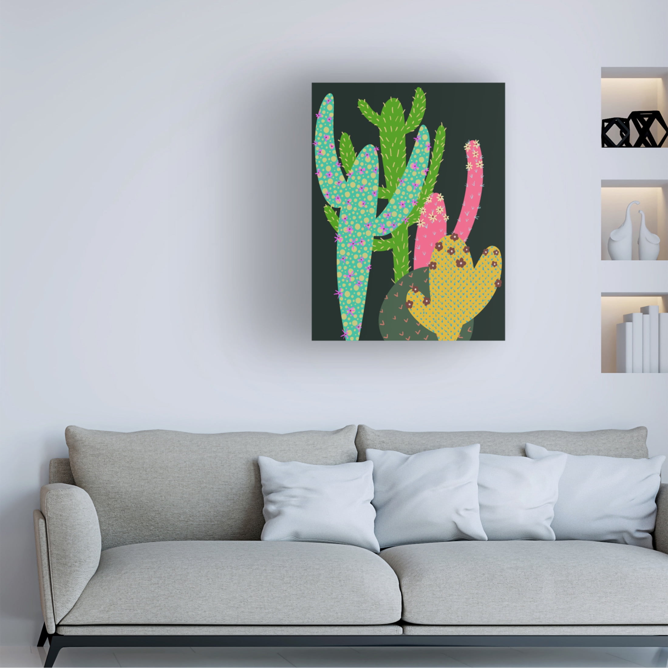 Trademark Fine Art Regina Moore  Colorful Cactus I Canvas Wall Art