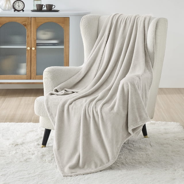 Manta polar para cama, talla XL, lino, 300 g/m², suave, 130 x 180 cm