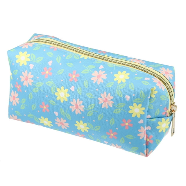 Bolsa de maquillaje pequeña Unique Bargains patrón de flores organizador de cosméticos multicolor