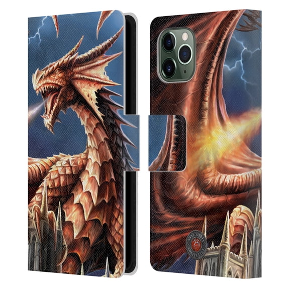 Head Case Designs Officially Licensed Anne Stokes Dragons Fury Leather Book Wallet Case Cover Compatible with Apple iPhone 11 Pro