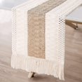 thumbnail image 1 of Camino de mesa de macramé estilo granja arpillera natural Boho camino de mesa decoración de granja moderna encaje de ganchillo de algodón tejido rústico para Br rústico bohemio, 1 of 5