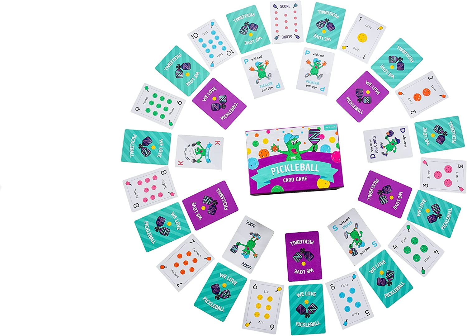 The Pickleball Card Game, Strategy and Luck Game, Playing Cards, Fun
