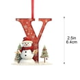 thumbnail image 3 of Qjidjing Snowman Alphabet Letter Ornaments for Christmas Tree, 3.15 inch, Red Xmas Hanging Decor, 2D Acrylic Pendants for Home Party , Letter Y, 3 of 6