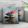 thumbnail image 3 of Chilfamy Flowers Rocks Water Pillow Covers for Couch Sofa Indoor Outdoor Zipper Closure Square 1PC 22x22in, 3 of 5