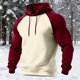 thumbnail image 1 of pstuiky manga larga de hombre, Sudadera con capucha y manga larga con bloques de color para hombre Tops de hombre m, 1 of 3