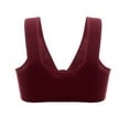 thumbnail image 5 of No Underwire Bras for Women Front Closure Button up Print Underwear Comfortable Breathable Push up Sports Bralettes (S, Wine), 5 of 6