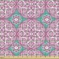 thumbnail image 2 of Ambesonne Abstract Fabric by the Yard Upholstery, Ornamental Round Motifs, 5 Yards, Dark Seafoam Pink, 2 of 5