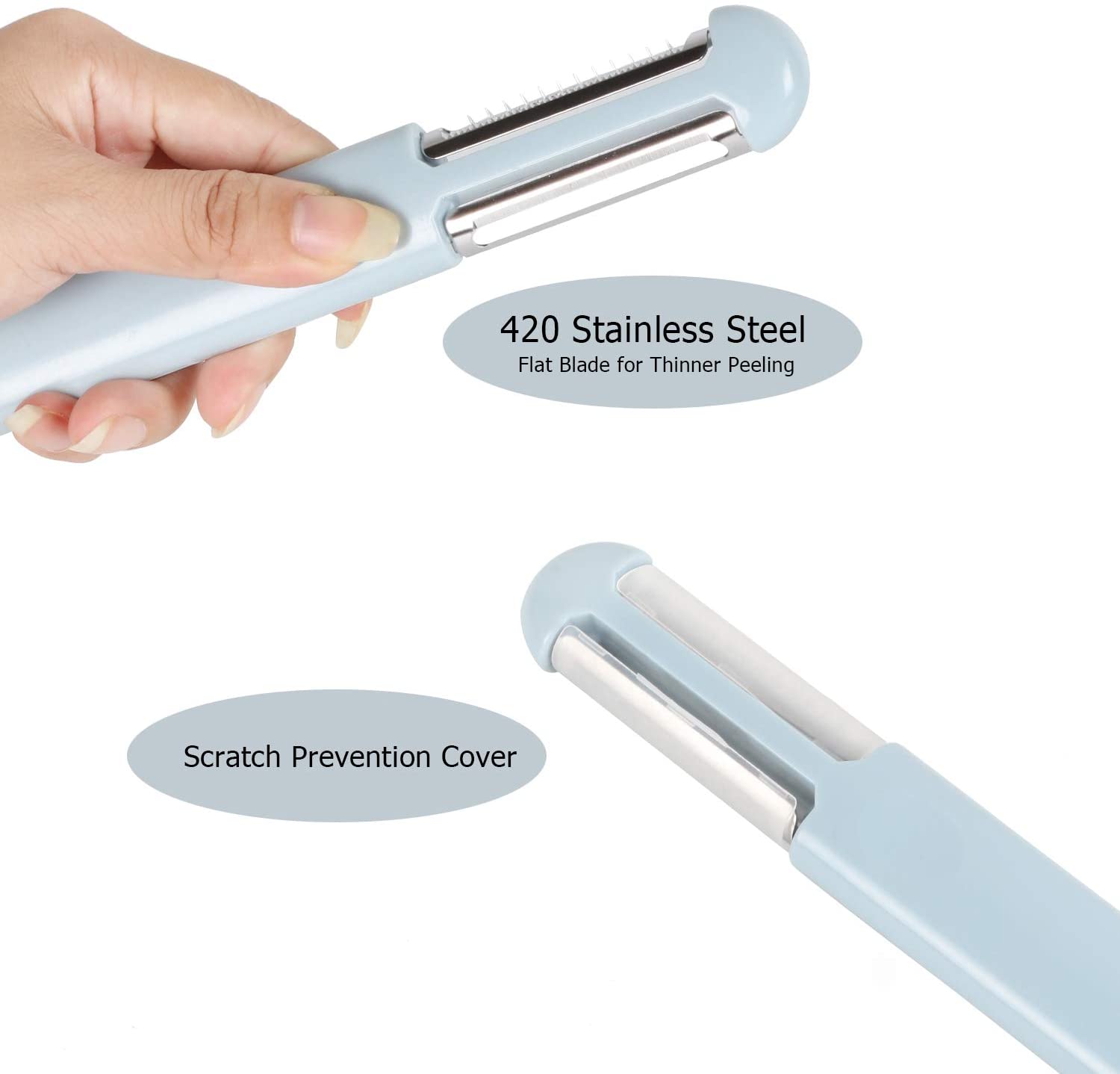 Haitral 3-in-1 Swivel Peeler Stainless Steel Kitchen Gadget for Vegetable Potato Carrot Fruit