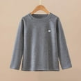 thumbnail image 4 of Children's Winter Solid Color Long-Sleeved Crew Neck Warm Home Pajamas Base Shirt, 4 of 5