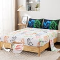 thumbnail image 3 of Btargot 5 Piece Lighting Gaming Boy Comforter Set Twin Blue Green Game Controller Kids Bedding Set, 3 of 10