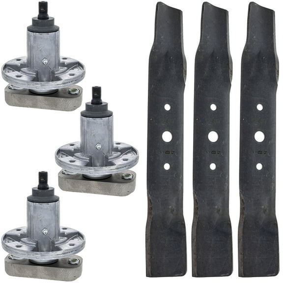 OEM Spindle and Mower Blade 3 Pack John Deere L 100 105 110 111 120 130 L1742