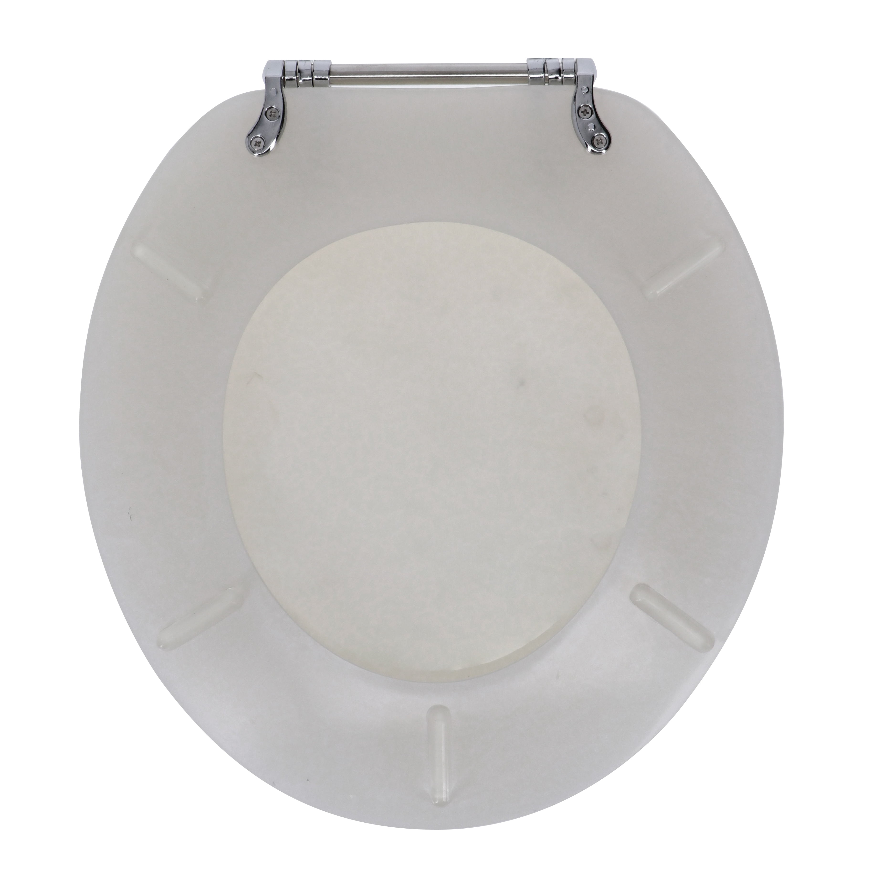 Ginsey Round Resin Decorative Toilet Seat with Chrome Hinges, Capice
