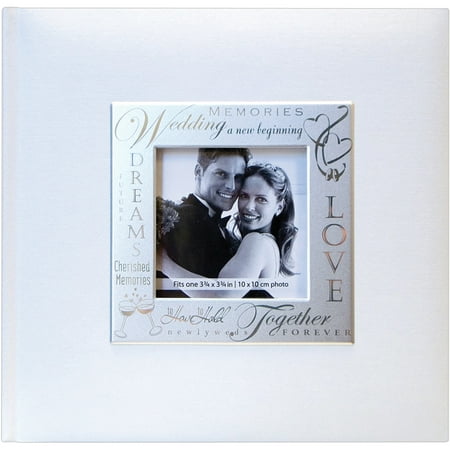 MBI Fabric Expressions Photo Album 200 Pocket 8.5"X8.5"-Wedding - White
