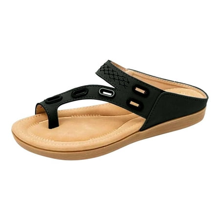 

pafei tyugd Wedge Sandals for Women Premium Orthopedic Open Toe Sandals Vintage Anti-Slip Breathable for Summer Bohemia Beach Sandals Size 9