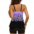 thumbnail image 6 of 2 Piece Tankini Swimsuits for Women Strappy Swimwear with Boyleg Shorts Modest Bathing Suits Plus Size, S Purple|Floral, 6 of 7