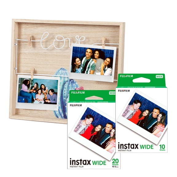 Paquete de Película Instantánea Instax Wide con Marco y 30 Fotos
