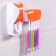 thumbnail image 4 of Yesbay Bathroom Lazy Wall Mount Toothbrush Holder Automatic Toothpaste Dispenser Set,Green, 4 of 7
