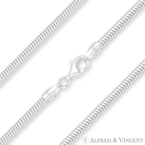 3.2mm Flexible Snake Link Italian Chain Bracelet in .925 Sterling Silver
