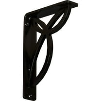 Ekena Millwork 1 1/2"W x 5 1/2"D x 8"H Versailles Wrought Iron Bracket, (Single center brace) (2-Pack)