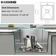 thumbnail image 3 of Bar Sink,15 x 20 inch Drop-in Kitchen Sink,18 Gauge Stainless Steel Topmount Bar Sink (15x20 inch), 3 of 7
