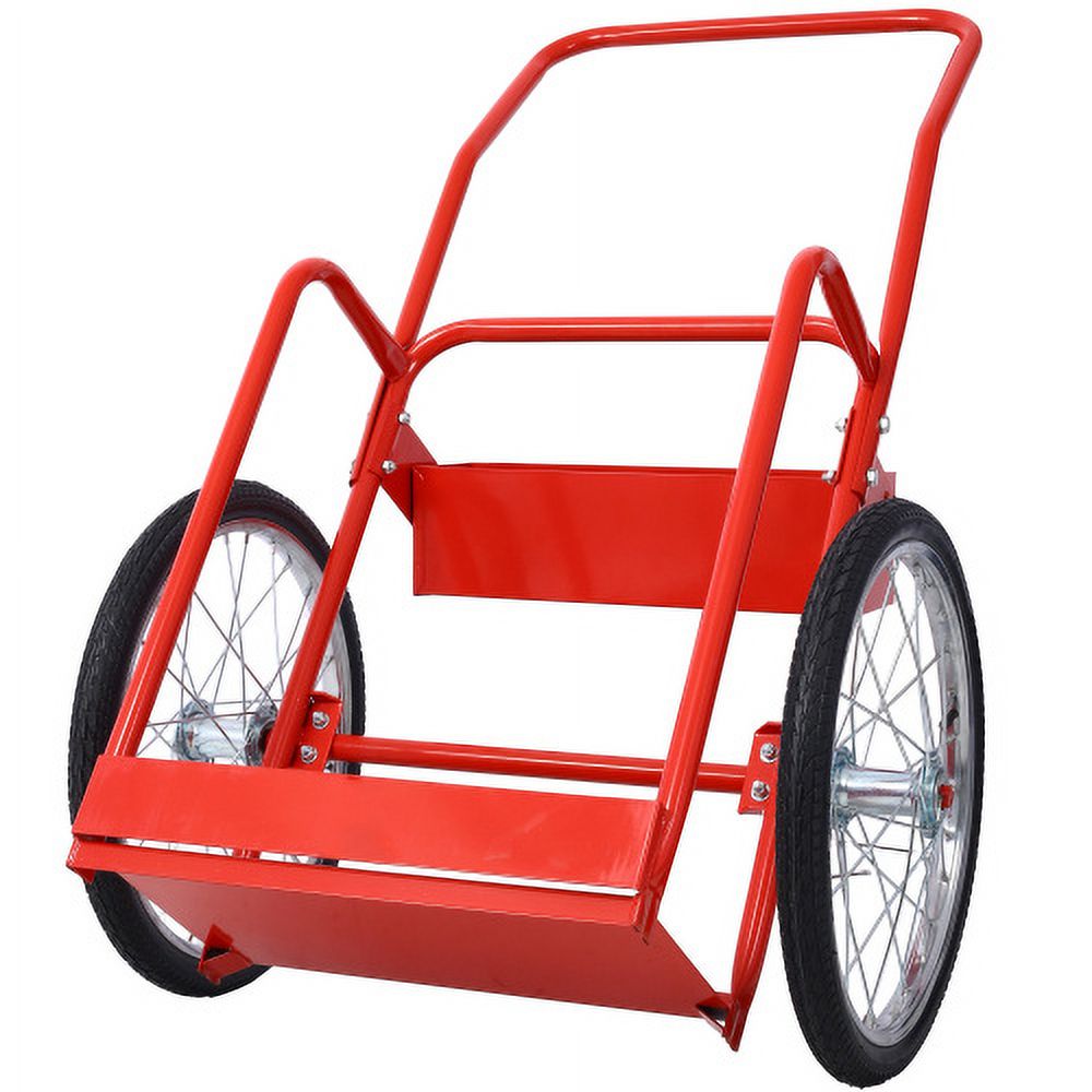 Dual Welding Cylinder Cart With 20" Pneumatic Wheels, Large Oxygen Acetylene Tank Cart With 2 Tie-down Straps, 220lbs Capacity Hand Truck For Gas Propane Tank