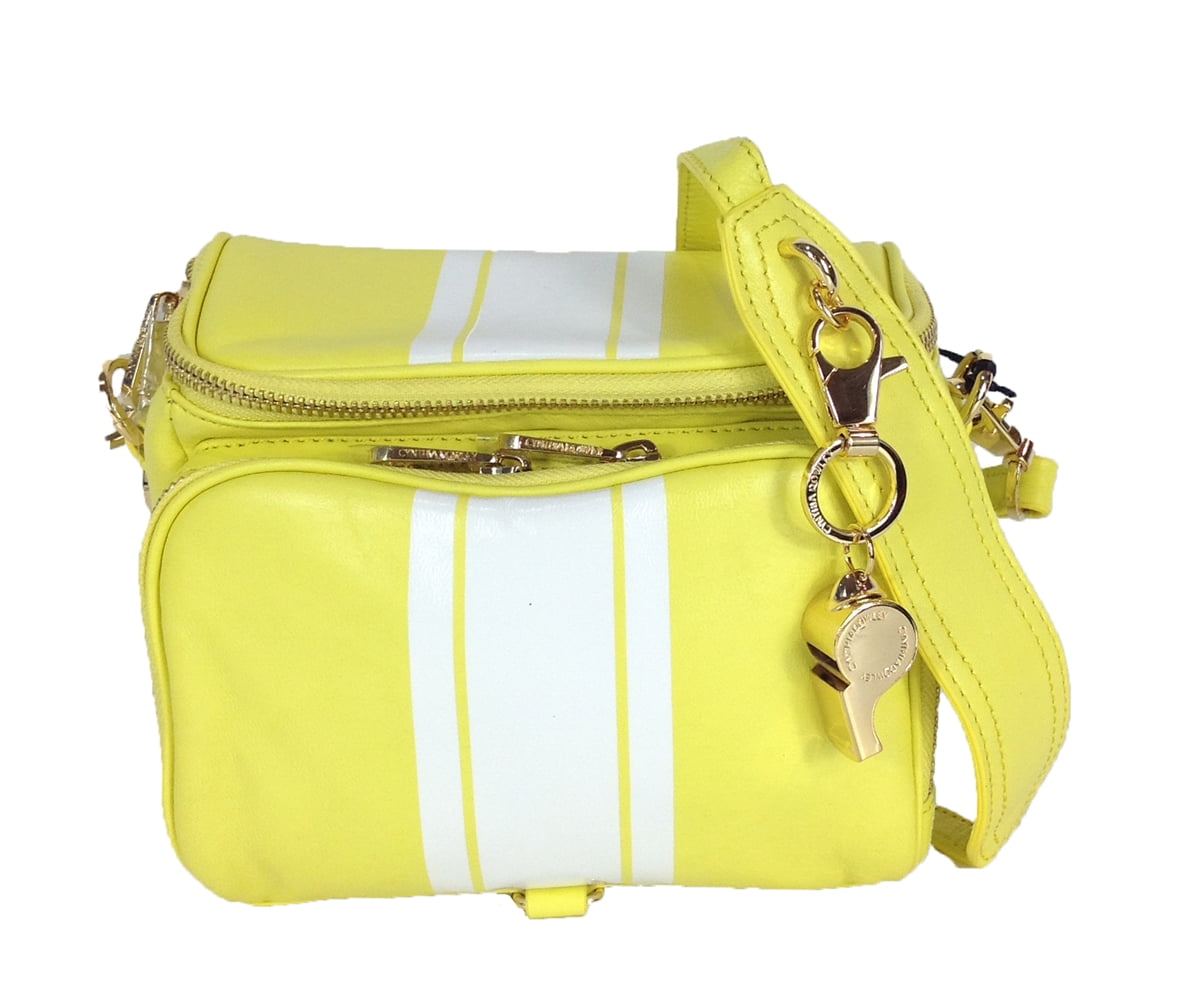 Cynthia Rowley Finn Leather Camera Crossbody Citron Stripe Walmart Com
