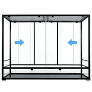 REPTI ZOO Vertical Reptile Glass Terrarium, 48 x 18 x 36 Tempered Glass Rainforest Reptile Terrarium