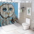 thumbnail image 7 of Orinice Owl Blue Eyes Brown Beak Bathroom Decor Set with Hooks | Colorful Luxurious Polyester Fabric Shower Curtain Set 60x72, 7 of 7