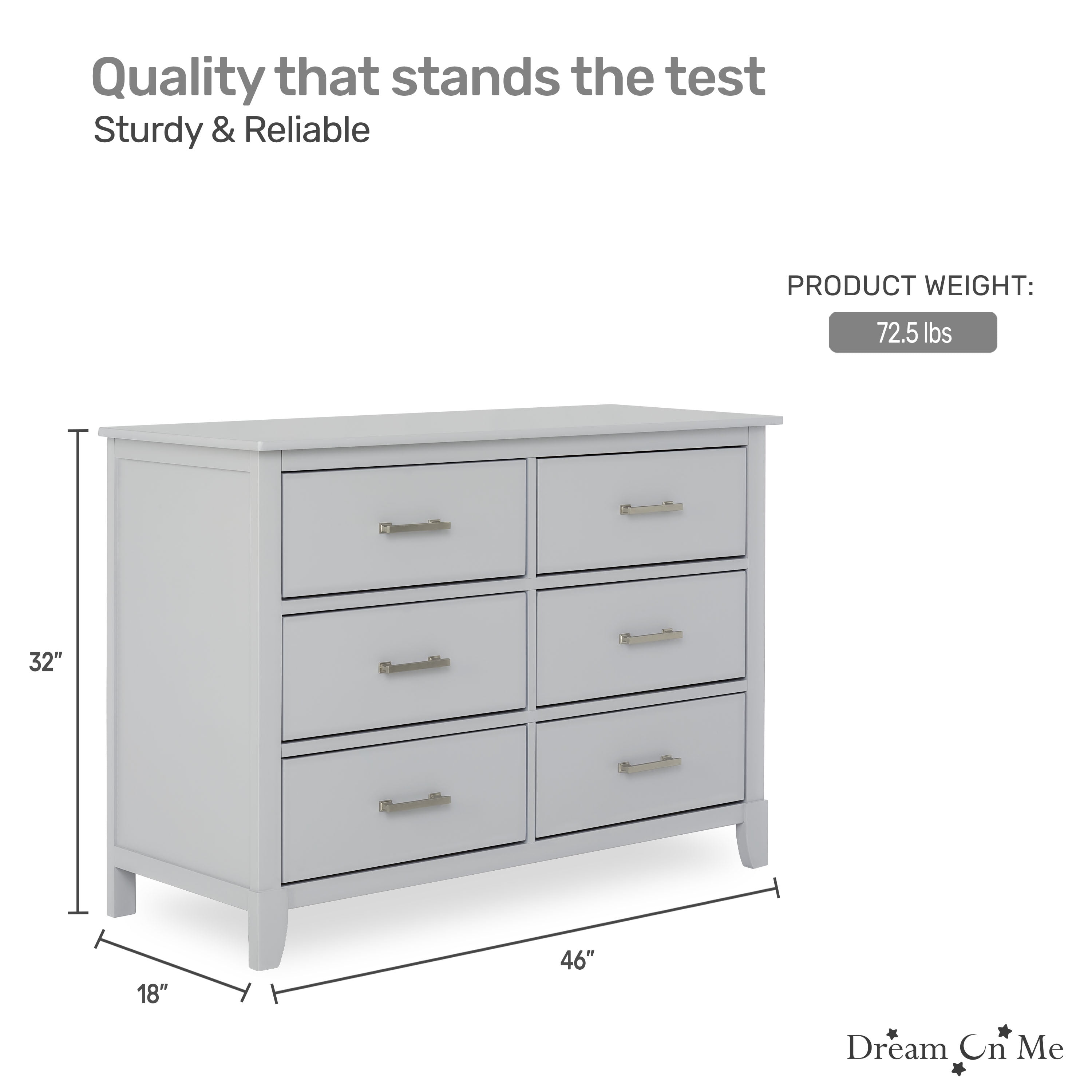Dream On Me Cleo Dresser, Pebble Gray