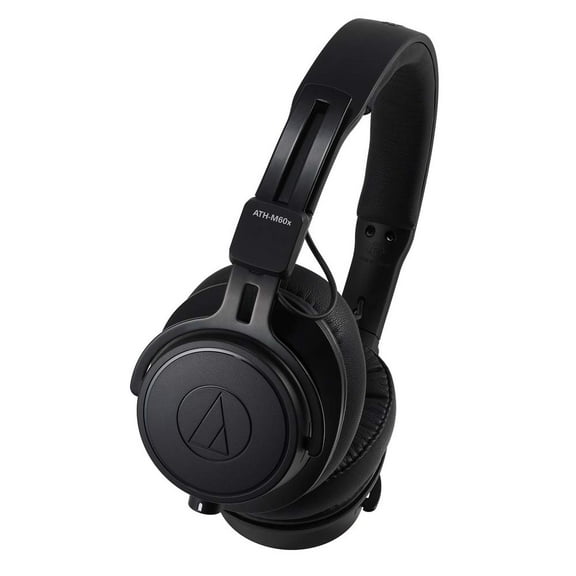 Audio-Technica M Series Remastered ATH-M60x Closed-Back On-Ear Dynamic Monitor Headphones with Detachable Cables, Black