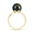 thumbnail image 2 of Angara Tahitian Cultured Pearl Ring with Diamond Loop in 14K Yellow Gold for Women | June Birthstone Jewelry for Her, 2 of 7