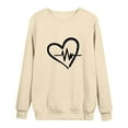 thumbnail image 4 of Besolor Womens Fall Spring Sweatshirt Heart Printed Crewneck Long Sleeve Tops Casual Loose Plus Size Pullover Blouse, 4 of 4